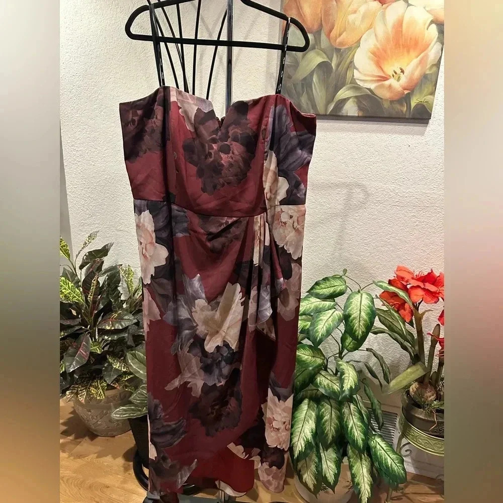 City Chic miss Bordeaux midi dress size XL/22 - Picture 6 of 14